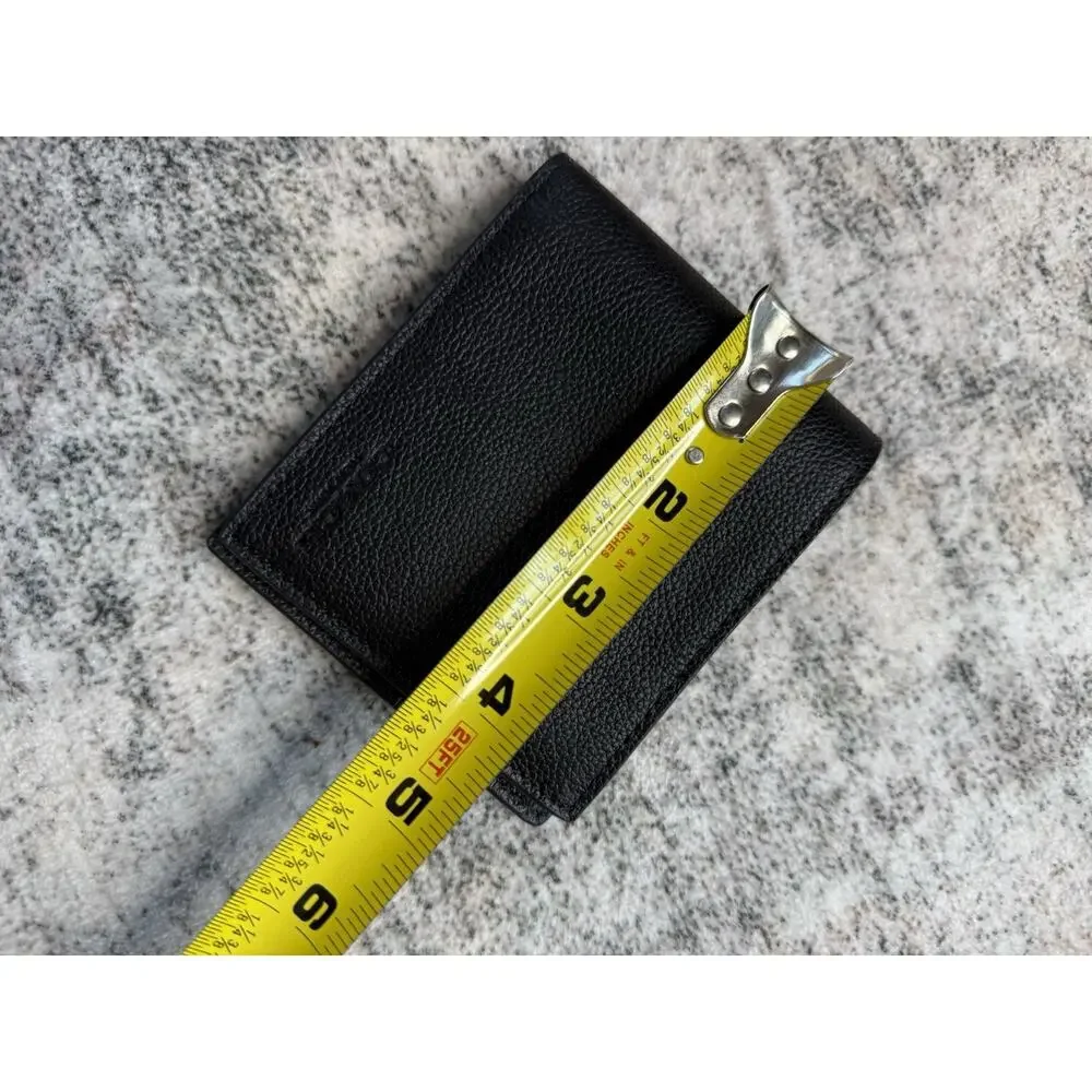 NWOt Coach Men's Bifold Billfold Wallet in Refine Pebble Leather | Black — New
